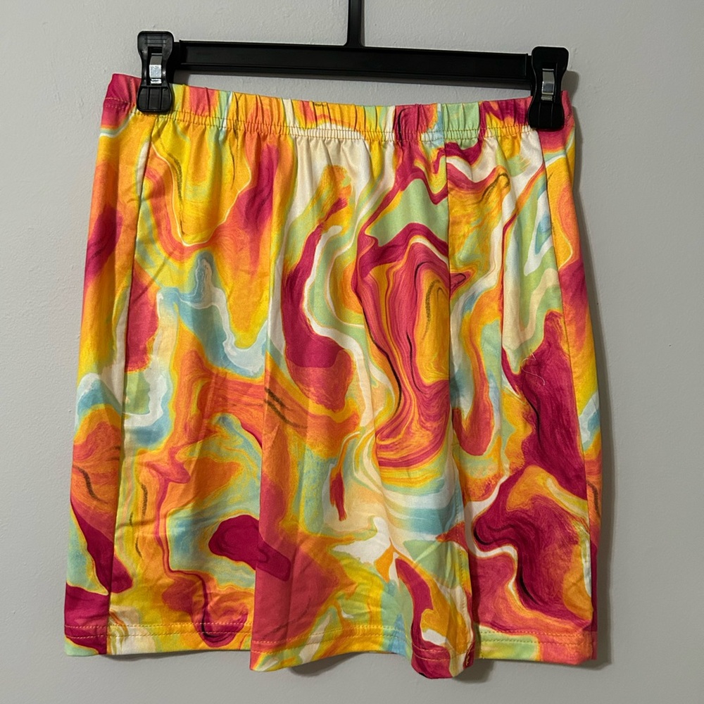 SHEIN Multicolor Abstract Skirt